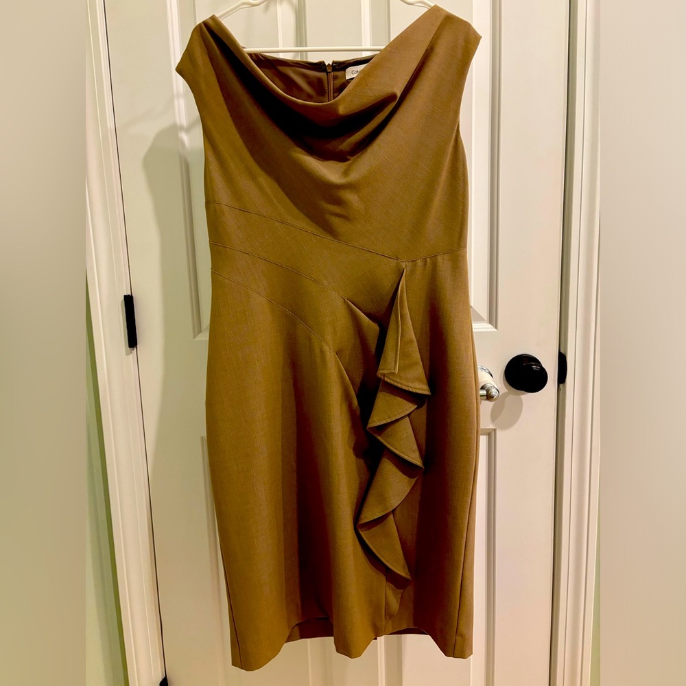Calvin Klein size 12 taupe dress
